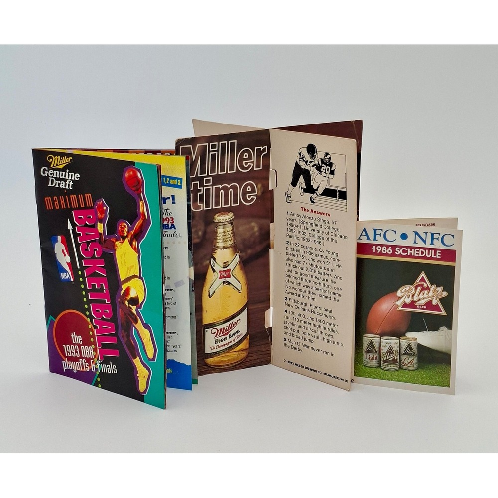 1993 Miller Genuine Draft NBA Playoffs Jordan Era Blatz 1986 NFL Beer Lot